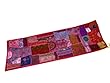 Ethnic Gujrati Pink Beaded Vintage Sari Table Runner Embroidered Tapestry 60