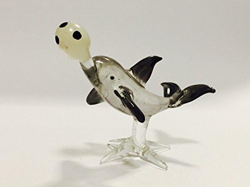 Figurine Animal Miniature Hand Blown Glass Dolphin.