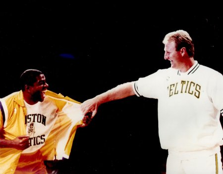 Option #1: Magic Johnson and Larry Bird in Celtics Uniform - 8