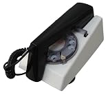 Steepletone Rotary Dial Retro Trim Phone- White Base / Black Handset