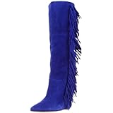Betsey Johnson Women's Zohara Boot,Blue Suede,8.5 M US