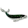 Green And Silver Tone Whale Animal Brooch Pin