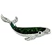 Green And Silver Tone Whale Animal Brooch Pin Gift