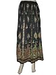 Womens Bohemian Chic Beaded Black Printed Belly Dance Dcrapechic Gypsy Skirt Boho