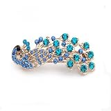Bemaystar Womens Vintage Crystal Peacock Hair Clip Head Wear