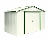 UPC 638801502142 product image for DuraMax Model 50214 10x8 Colossus Metal Shed with foundation, green trim | upcitemdb.com