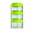 BlenderBottle GoStak Twist n' Lock Storage Jars, 60cc 3-Pak, Green