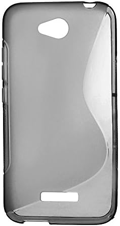 Grey S Shape TPU Gel Case for HTC Desire 616 + One Clear Screen Protector