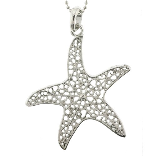 Starfish Pendant with 1.2mm Ball Chain 16 to 18\