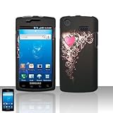 Pink Vine Purple Flower Heart Design Black Rubberized Snap on Hard Cover Pr ....