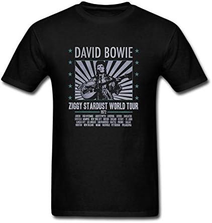 Tution T shirt Customized David Bowie World Tour Men T shirt Black Short Sleeve L