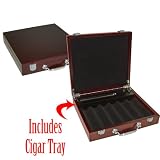 Cigar Tray Poker Chip Case - 300 Capacity