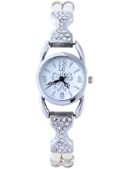 Yesurprise New Fashion Rose Gold / Silver Stainless Steel with Leather Crystal Bracelet Bangle Quartz Womens Lady Wrist Watch Gift #1