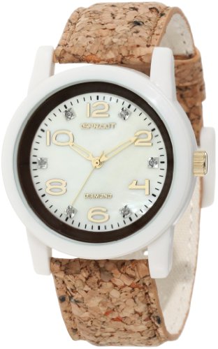 Sprout Women's ST/5510CMCK Diamond Dial Cork Strap Bio-Degradable Watch