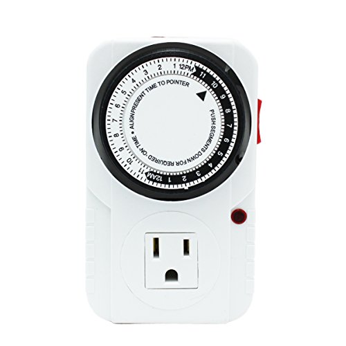 Ipower gltime 24-hour grounded analog timer, ul listed,…
