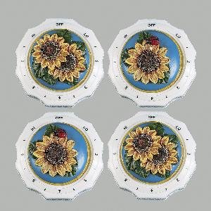 4 Electric STOVE KNOBZ knobs SUNFLOWER replacement by Clementine
