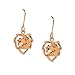 Rose Gold Earrings with Round CZ pendant title=