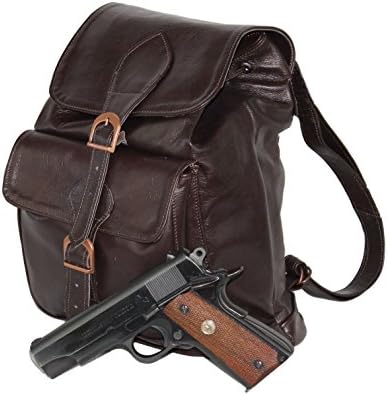 Concealed Carry Leather Backpack by South Bay Leather (Brown)