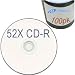 Prodisc 52X 80min CD-R white inkjet printable to hub in shrink wrap - 100 Pack - Kit includes keychain LED light
