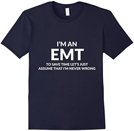 Men's Funny EMT t shirts for Men, Women, Kids, Boys &amp; Girls Humor Large Navy