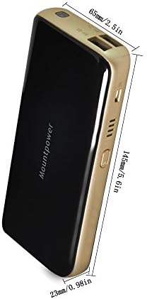 Mountpower Fast Charging 5V2.1A&5V1A Outputs Portable 15000mAh Power Bank External Battery Charger Powered Backup Pack with a Flashlight and Fast Charging Technology for Mobile Phone, Iphone 5, and Iphone 6 5s 5 4 4s, Ipad, Samsung HTC, Motorola, Sony Ericsson, Nokia, LG, BlackBerry, iPod, MP3, MP4, PSP, PDA and Most USB Devices.(Black and Gold)