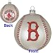 BOSTON RED SOX Logo Blown Glass Hand Painted Baseball CHRISTMAS ORNAMENT