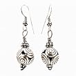 Decorative Spiral Ball Earrings in Sterling Silver on a Sterling Silver Earwire, #7470