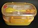 Two Tiered Bento Lunchbox with Spoon, Yellow