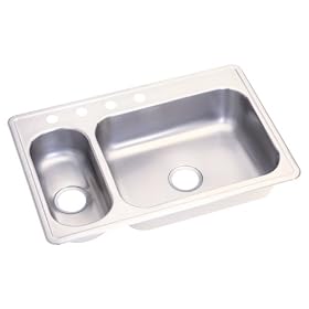 Elkay PBLDO3322D7_5SNL4 Revere Puritan 33-by-22-by-7.5 Inch Double Bowl Stainless Steel Kitchen Sink
