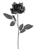 1 Dozen - 20 inch Single Open Silk Rose Spray in Black