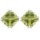 10k Choice of White or Yellow Gold, August Birthstone, Peridot Earrings
