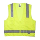 Glowear 8250Z Class 2 Surveyors Vest, Lime, 4XL/5XL