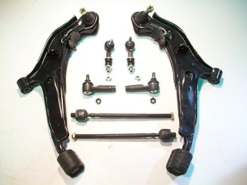 2 Lower Control Arms With Bushings And Ball Joints, 2 Outer Tie Rod Ends, 2 Inner Tie Rod Ends, 2 Sway Bar Links