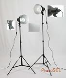 PhotoSEL LS-12E42 5400K Studio Lighting Kit with 2x55w CRI>90 Bulbs