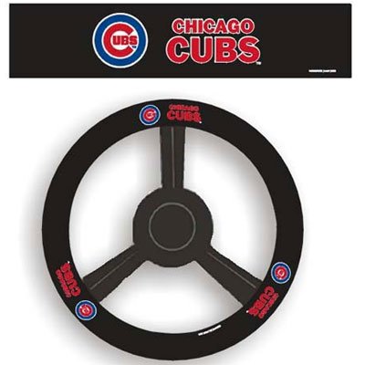 Leather Steering Wheel Cover - Chicago Cubs