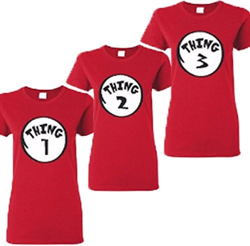 Thing 1,2,3,4,5,6,7,8,9.10 Fashion woman's t-shirt RED (XLarge, Thing 1)