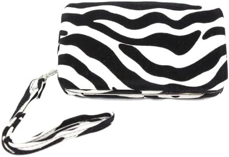 3TEN Compact Wristlet Wallet Phone Case Card Holder for iPhone 5 5S Zebra
