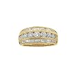 14K Yellow/White Gold 2 ct. Round and Baguette Cut Diamond Bridal Anniversary Band