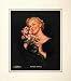 1952 Woman Black Dress Pink Long Stemmed Roses Print - Original Print