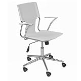 Power Leatherette Office Chair - White (White) (17.5H x 22W x 37D)