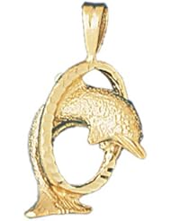 Dazzlers Solid 14 karats gold Dolphin Charm Pendant Available in three colors from jewelsberry (weights: 3.9 grams only)
