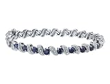 Sapphire Gemstone with Diamond Accent Bracelet in Sterling Silver