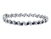 Sapphire Gemstone with Diamond Accent Bracelet in Sterling Silver