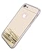 iPhone 7 case, Luxury Back Mirror Clear Slim TPU Bumper Shock-Absorption Anti-Scratch Protective Case Cover Bright Reflection Cute and Elegant for Apple iPhone 7 (2016)- Gold