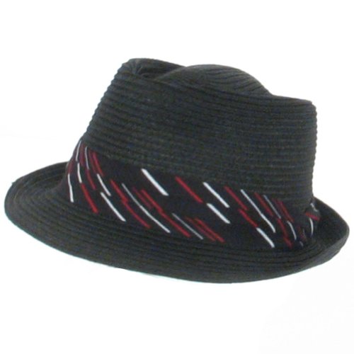 New Diamond Crown Stingy Brim Fedora Trilby Hat Black - Medium