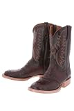 Lucchese T4414 Ostrich Cowboy Boots H/D Mens EE (Wide) - Black Cherry