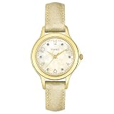 Timex Ladies Diamond Accented Cream Leather Strap Watch #T2M577 by Timex
