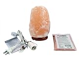 8 Inch, 7 - 10 Lbs, Indus Classic, New Himalayan Rock Crystal Salt Lamps Natural Ion Generators Unique Gift Ideas with Cord and Bulb. Get Free 125 Grams Gourmet Pink Edible Food Grade Salt.