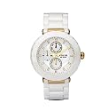 Fossil Women's CE1004 White Ceramic and Gold Bracelet White Analog Dial Multi...