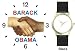 Black & White Handshake - Barack Obama - President Barack Obama Commemorative - WATCHBUDDY&reg; DELUXE TWO-TONE THEME WATCH - Arabic Numbers - Black Leather Strap-Size-Large ( Men's Size or Jumbo Women's Size )